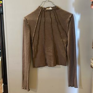 New In, long sleeve brown top size M.